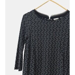 Anthropologie Postmark Small Top Textured Weave Lace Trim 3/4 Sleeve Chic Blouse